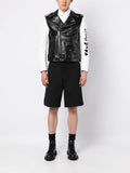 Black Comme Des Garçons contrasting-sleeves biker jacket