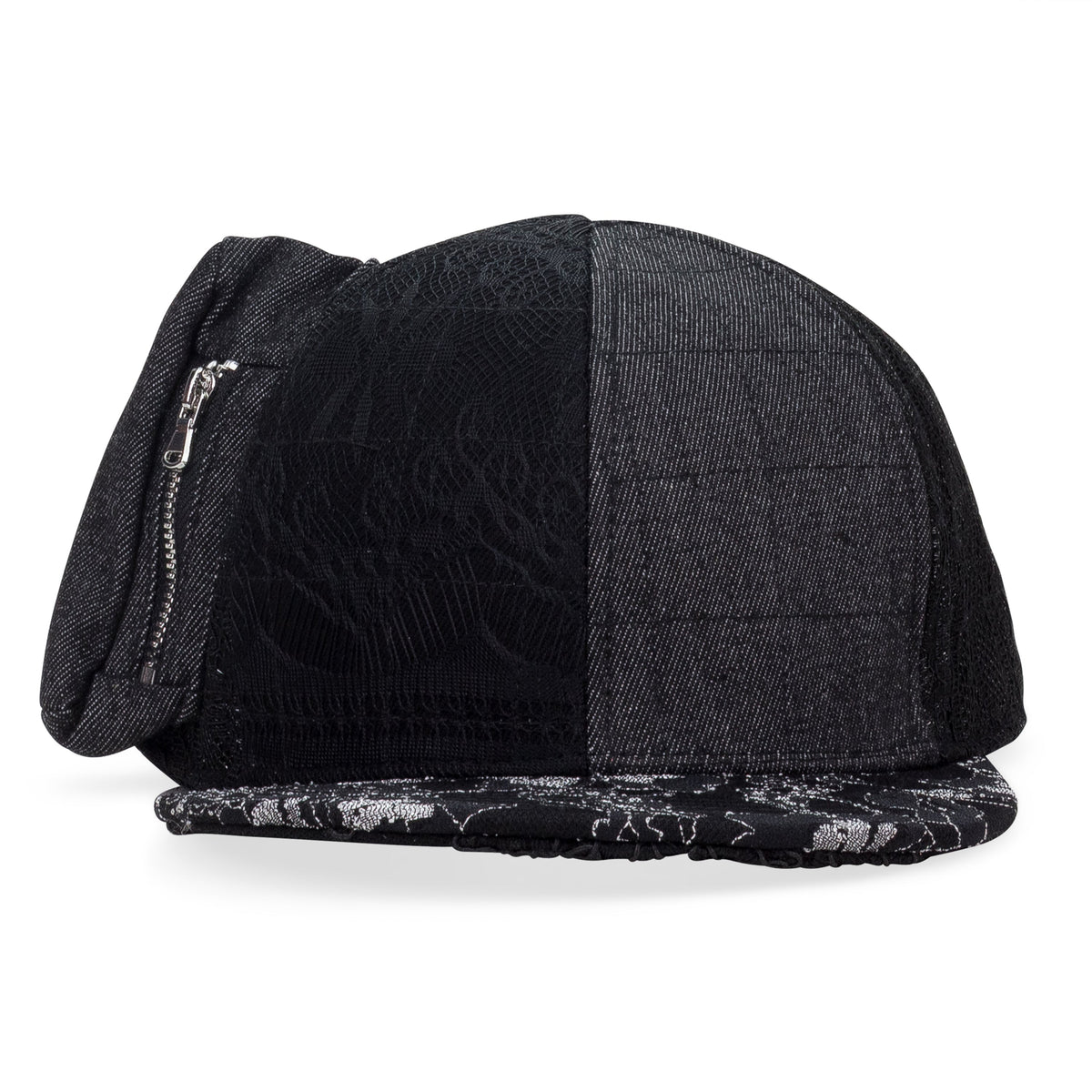 BLACK DISTRESSED BASEBALL CAP