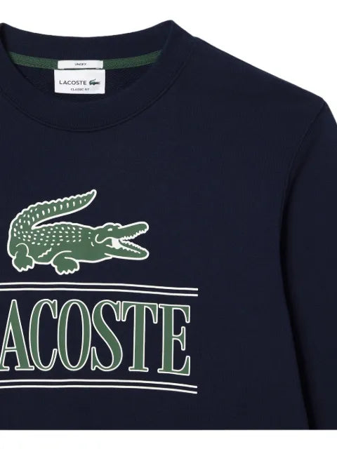 Lacoste fleece crew neck print sweatshirt