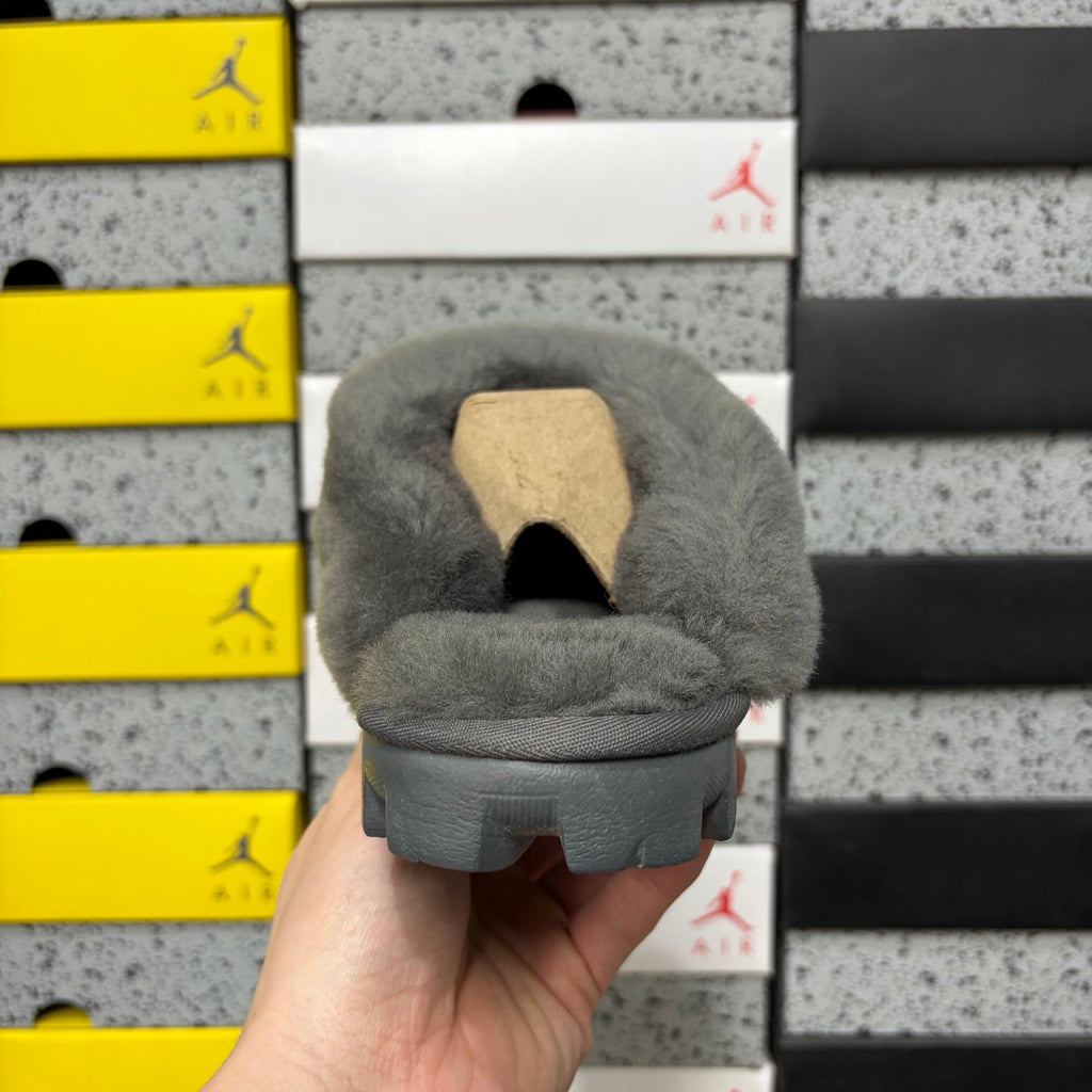 UGG Scuffette Suede Slipper Mule with Cream Shearling Collar & Embossed UGG Logo in Chestnut