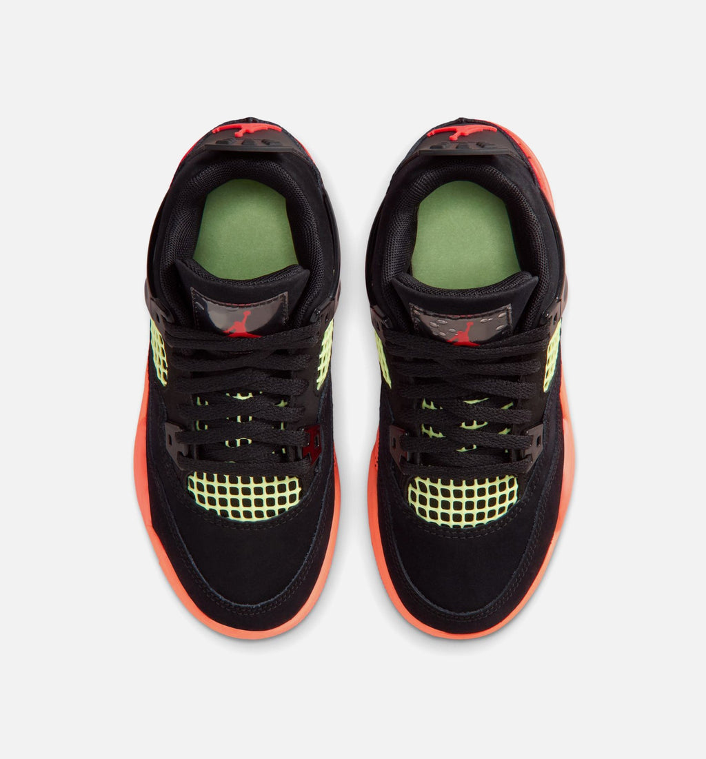 Air Jordan 4 Retro Black Infrared 23 Preschool Shoes - Black Infrared 23 Bright Mango