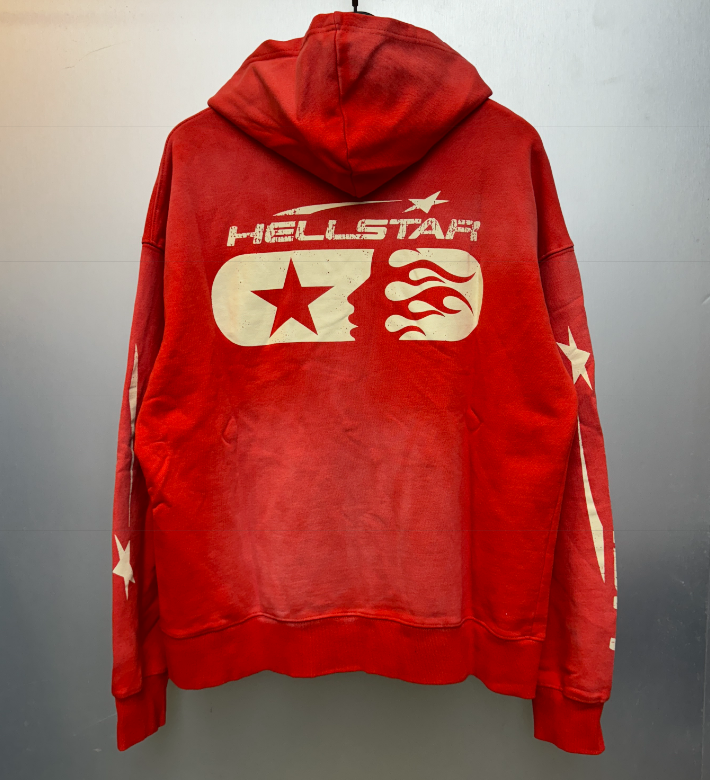 Red Flame Logo Zip-Up Hoodie