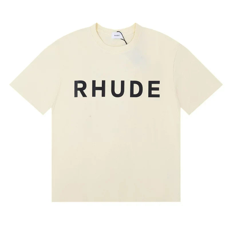 Rhude Classic Bold Logo Oversized Tee Cream