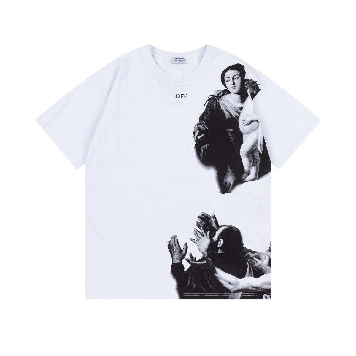 Off-White Madonna Painting Graphic Short Sleeve Crewneck T-Shirt