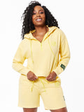 HALF ZIP CROP HOODIE