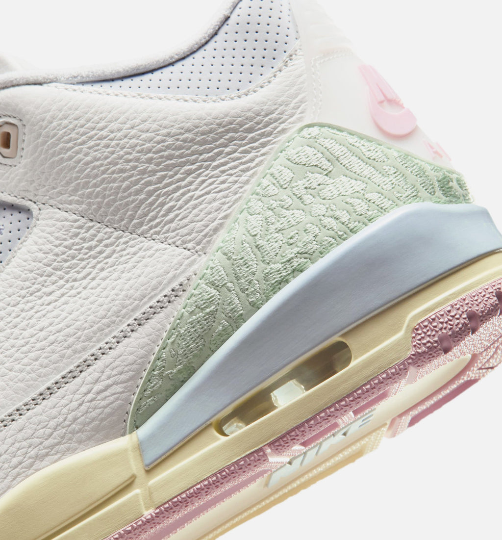 Air Jordan 3 Retro Mens Lifestyle Shoe - Sail/Jade Glow/Misty Lilac