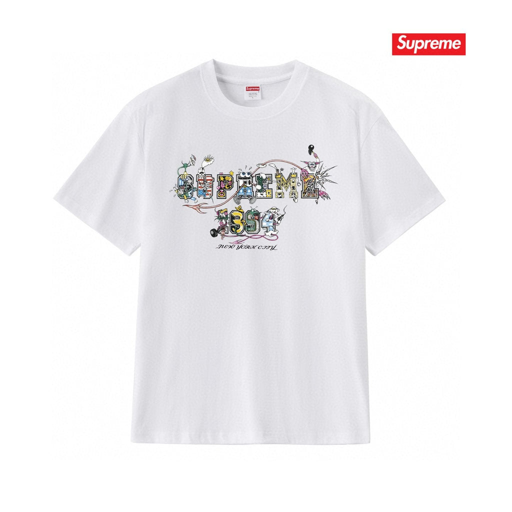 Supreme Cartoon Letter Graphic T-Shirt