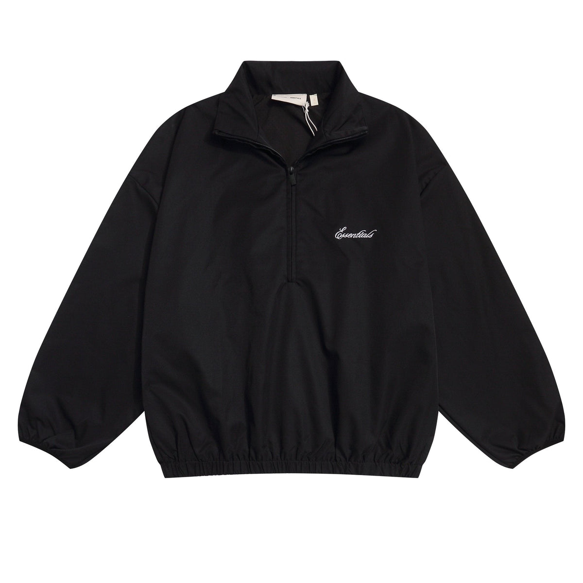Essentials Black Half-Zip Windbreaker Jacket
