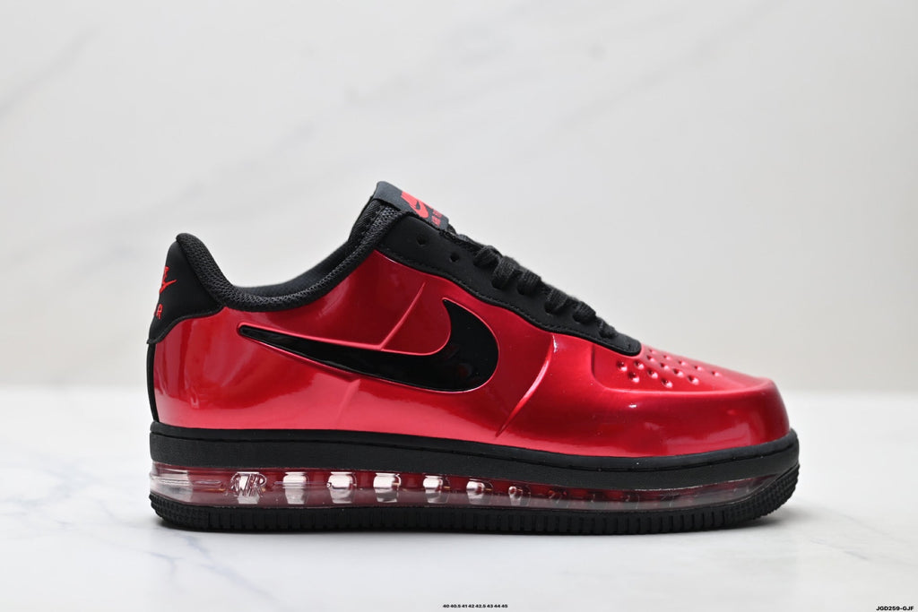 Nike Air Force 1 Low Red Black Unisex Sneakers Style 03