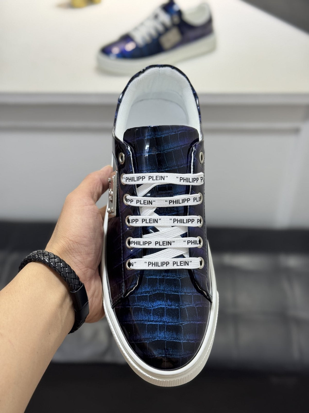 Philipp Plein Men's Textured Low-Top Sneakers - Textured Patterned Upper