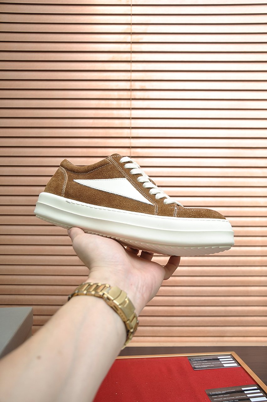 Rick Owens Contrast-Panel Platform Sneakers