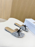 Dior Bow Flat Mule Sandals